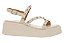 Sandalia Flat Vizzano Papete Fivela Tiras Com Tachas Off White - Imagem 2