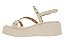 Sandalia Flat Vizzano Papete Fivela Tiras Com Tachas Off White - Imagem 4