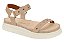 Sandalia Papete Vizzano Com Cristais Velcro Tratorada Bege - Imagem 1