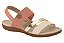 Sandalia Modare Ultra Conforto Tiras Metalizada Calce Facil Pessego/Creme/Dourado/Camel - Imagem 1