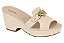 Tamanco Modare Meia Pata Conforto Detalhe Dourado Creme - Imagem 1