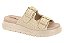Tamanco Modare Flat Tira Com Fivela Calce Facil Tratorada Natural/Creme - Imagem 1