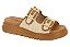 Tamanco Modare Flat Tira Com Fivela Calce Facil Tratorada Natural/Camel - Imagem 1