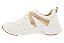 Tenis Modare Conforto Chunky Casual Metalizado Com Cadarço Solado Alto Branco/Dourado - Imagem 5