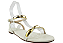 Sandalia Rasteira Maria Isabel Com Tachas Fivela Off White - Imagem 1