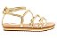 Sandalia Flat Beira Rio Com Tiras E Amarração Dourado - Imagem 2