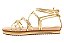 Sandalia Flat Beira Rio Com Tiras E Amarração Dourado - Imagem 5