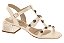 Sandalia Beira Rio Salto Bloco Com Tachas Creme - Imagem 1