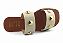 Rasteira Littz 2 Tiras Calce Facil Tachas Off White - Imagem 6