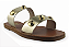 Rasteira Littz 2 Tiras Calce Facil Tachas Ouro Light - Imagem 1
