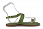 Sandalia Littz Rasteira Adornada Tira Com Fivela Exercito - Imagem 2