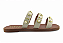 Rasteira Littz Calce Facil 3 Tiras Esfera Metalizada Off White - Imagem 3