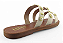 Rasteira Littz Calce Facil 3 Tiras Esfera Metalizada Off White - Imagem 4