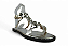 Sandalia Rasteira Littz Com Tiras Spike Metalizada Prata - Imagem 1