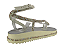 Papete Fivela Littz Tiras Strass Cobra Off White - Imagem 3