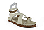 Sandalia Littz Rasteira Fivela 2 Tiras Com Adorno Off White - Imagem 1