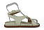 Sandalia Littz Rasteira Fivela 2 Tiras Com Adorno Off White - Imagem 2