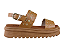 Sandalia Flat Littz Com Fivela 2 Tiras Detalhe Dourado Carvalho - Imagem 3