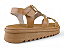 Sandalia Flat Littz Fivela Tiras Com Tachas Douradas Carvalho - Imagem 3