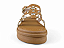 Sandalia Flat Littz Fivela Tiras Tachas Douradas Carvalho - Imagem 6