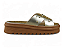 Tamanco Flat Littz Calce Facil Tiras Em X Com Tachas Ouro Light - Imagem 3