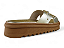 Tamanco Flat Littz Calce Facil Tiras Em X Com Tachas Ouro Light - Imagem 4