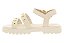 Tamanco Infantil Molekinha Confortavel Com Pedras Douradas Branco Off - Imagem 4