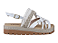 Sandalia Flat Littz Fivela Tiras Com Trança Tachas Douradas Off White - Imagem 3
