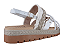 Sandalia Flat Littz Fivela Tiras Com Trança Tachas Douradas Off White - Imagem 4