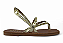 Rasteira Littz Fivela Metalizada Tira Com Tachas Ouro Light - Imagem 2
