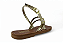 Rasteira Littz Fivela Metalizada Tira Com Tachas Ouro Light - Imagem 3