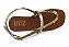 Rasteira Littz Fivela Metalizada Tira Com Tachas Ouro Light - Imagem 5