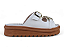 Tamanco Flat Littz Com Fivela Com Corrente Dourada Calce Facil Off White - Imagem 3
