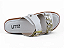 Tamanco Flat Littz Com Fivela Com Corrente Dourada Calce Facil Off White - Imagem 6