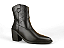 Bota Texana Mega Boots Bordada Salto Bloco Ziper Preto - Imagem 1