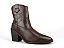Bota Texana Mega Boots Bordada Salto Bloco Ziper Cafe - Imagem 1