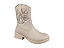 Bota Texana Fuffy Zíper Salto Bloco Branco Off - Imagem 1
