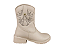 Bota Texana Fuffy Salto Bloco Branco Off - Imagem 2