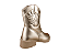 Bota Texana Fuffy Zíper Salto Bloco Ouro - Imagem 3