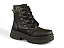 Bota Coturno Fuffy Fivela Tachas Douradas Preto - Imagem 1