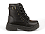 Bota Coturno Fuffy Com Fivela Tachas Douradas Preto - Imagem 2