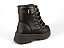Bota Coturno Fuffy Com Fivela Tachas Douradas Preto - Imagem 3