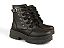 Bota Coturno Fuffy Com Fivela Tachas Douradas Preto - Imagem 8