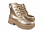 Bota Coturno Fuffy Com Fivela Tachas Douradas Ouro Light - Imagem 8