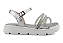 Sandalia Flat Fuffy Fivela Metalizada Tiras Com Strass Prata - Imagem 2