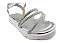 Sandalia Flat Fuffy Fivela Metalizada Tiras Com Strass Prata - Imagem 5