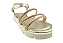 Sandalia Flat Fuffy Fivela Metalizada Tiras Com Strass Ouro Light - Imagem 5