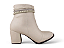 Bota Marina Carvalho Salto Bloco Com Tiras Off White - Imagem 2