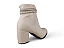 Bota Marina Carvalho Salto Bloco Com Tiras Off White - Imagem 3