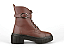 Bota Coturno Donna Lolita Salto Bloco Tira Com Fivela Cadarço Brown - Imagem 2
